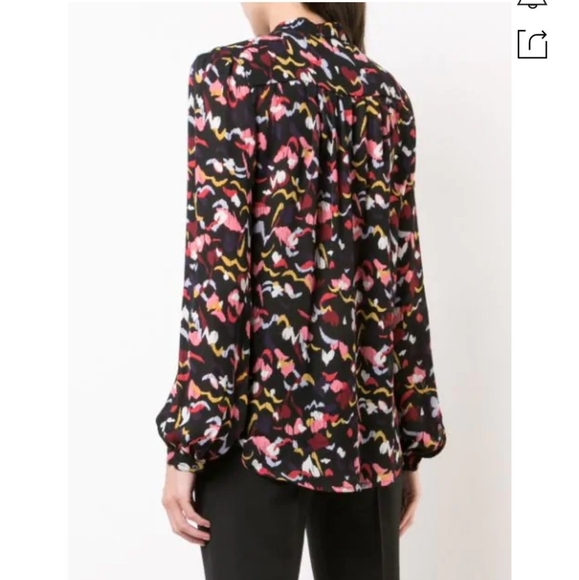 ❤️100% SILK OWENS SILK BLOUSE BLACK PINK HEARTS - Picture 4 of 6